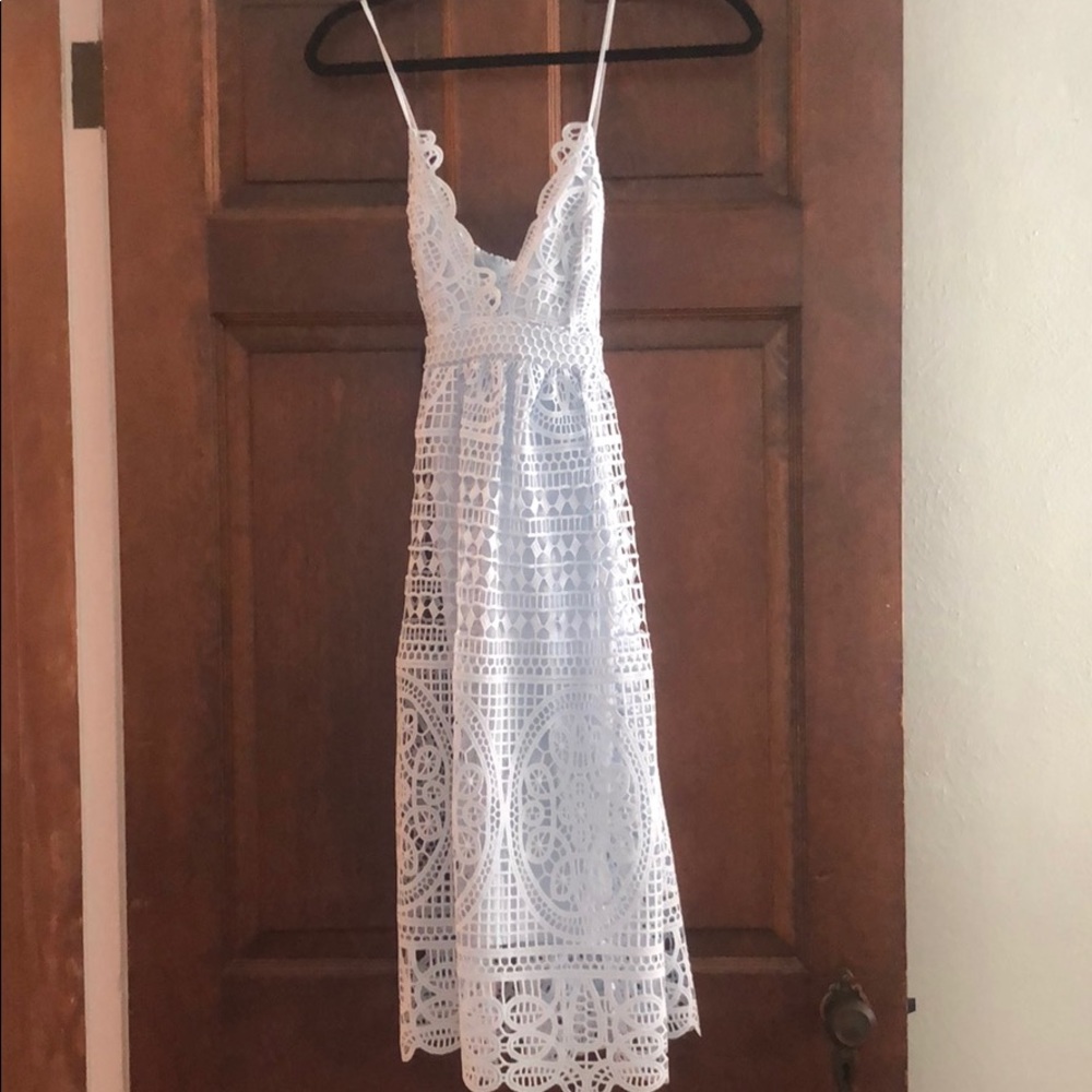 Bardot lace cocktail dress